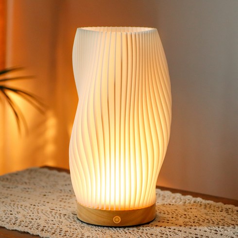 JHY 디자인 3색 조명 3D 프린팅 터치 무드등 LED 조명 Type-C 충전, 235mm