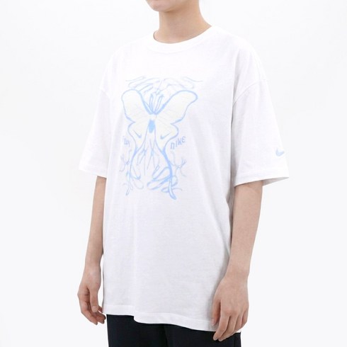 나이키 여성 코튼 반팔티 오버핏 그래픽 프린트 티셔츠 운동 헬스 데일리 캐주얼 면티 루즈핏 반팔티셔츠 오버사이즈 숏슬리브