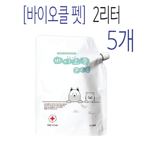 바이오클 펫 탈취제 무향, 2L, 5개