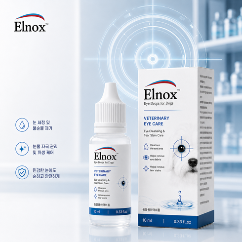 엘녹스 강아지 탁망 눈세정 눈곱제거 눈물자국 관리 아이드롭 1개월분, 3개, 10ml