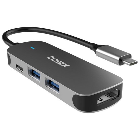 베이식스 USB3.1 C타입 멀티허브 4in1 HDMI 스마트폰 미러링 맥북 덱스 BX4H, 1개