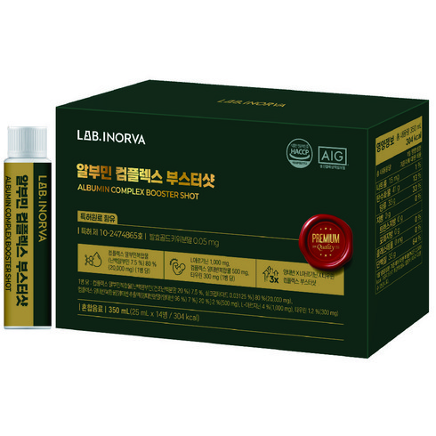 래비노바 고함량 마시는 알부민 100%정품 식약처 HACCP인증 단백질 양태반 아르기닌 타우린 3X, 42개, 25ml