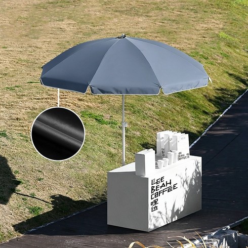 KAIROS OUTDOOR 야외용 파라솔 특대형 블랙코팅 베이스 제외, 블루