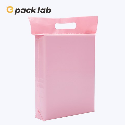 epacklab 핑크 손잡이 택배봉투 0.07T 두꺼운 LDPE 접착식 방수 의류 쇼핑몰 포장봉투, 100개