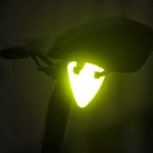 삼각 후방 경고 라이트 자전거 안장등, 1개, 그린