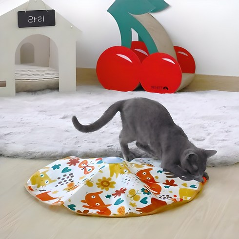 리스펫 고양이 자동 장난감 멀티 꼬리잡기, 블루, 1개
