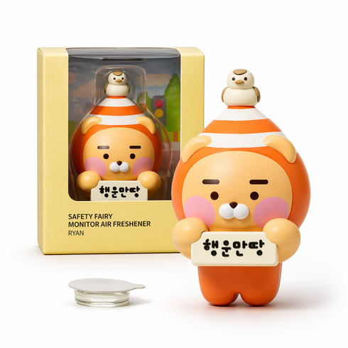 카카오프렌즈 안전요정 차량용 모니터 방향제 네비게이션 디퓨져, 1개, 그린우디(라이언)