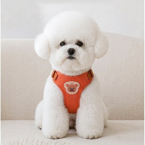 강아지 하네스 소형견 조끼형 가슴줄 산책 목줄 고리 조끼 Y06, 1개, 오렌지