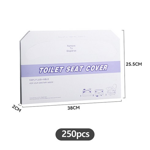 1/2 반접이식 일회용 변기 커버 250pcs, 250개, 화이트