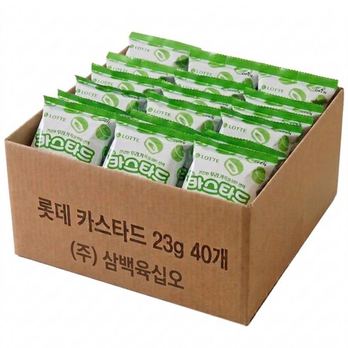 롯데 카스타드 대용량 개별포장 간식, 23g, 40개