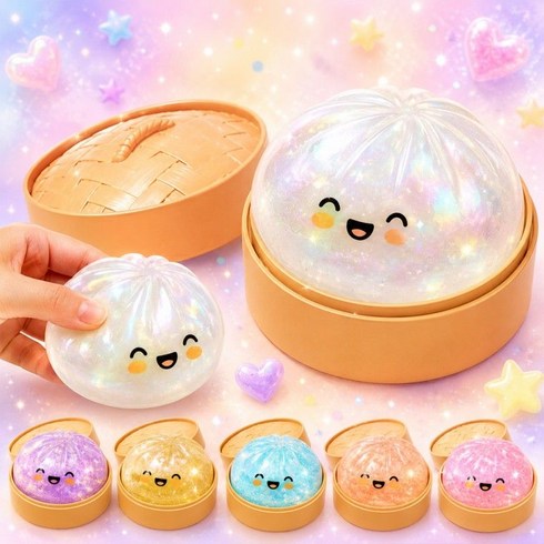 말랑 미스테리 덤플링 말랑이 랜덤 만두 슬랑이 스퀴시, 1개, 232g, 랜덤 색상
