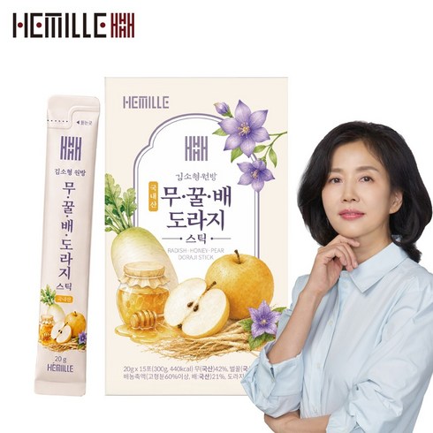 [김소형원방] 국내산 무꿀배 도라지 스틱, 3개, 300g