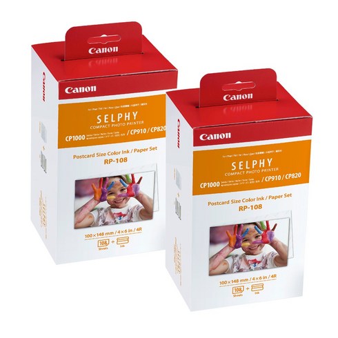 캐논 셀피 포토인화지 엽서사이즈 RP-108, 01. 4X6, 2개