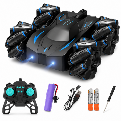 DDCCS 2.4G 무선 리모컨 드리프트 스턴트카 360도 회전 LED RC카, 1개, 쪽.