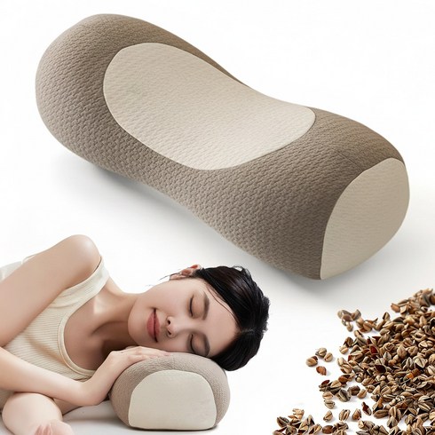 Norvee 메밀베개 3D 입체 디자인 통기성 좋은 편안한 베개, 1개, 브라운