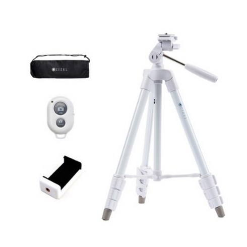 지젤 스마트폰 삼각대 + 스마트폰홀더 + 블루투스리모컨 + 파우치 세트, WT-2520W, 화이트, 1세트