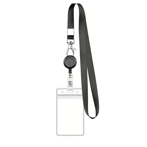 사원증 목걸이 케이스 릴홀더 명찰 세로 출입카드, 1개, 화이트