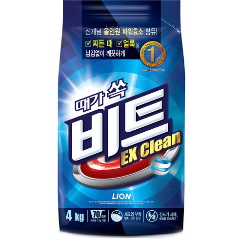 비트 분말세제 일반용 리필, 4kg, 1개입, 1개