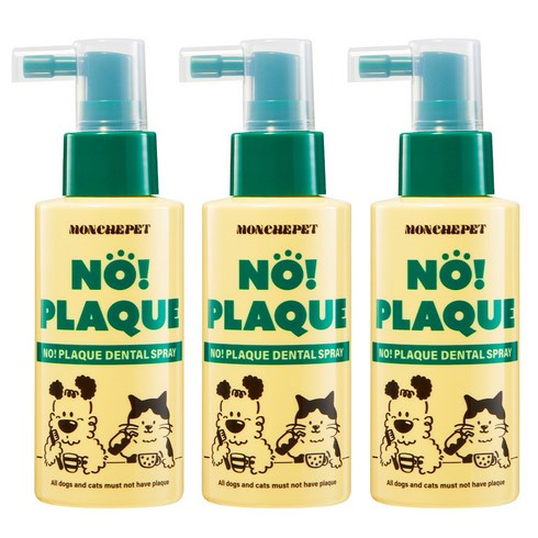 몽셰펫 반려동물 덴탈 스프레이 뿌리는 치약 대용량, 3개, 100ml