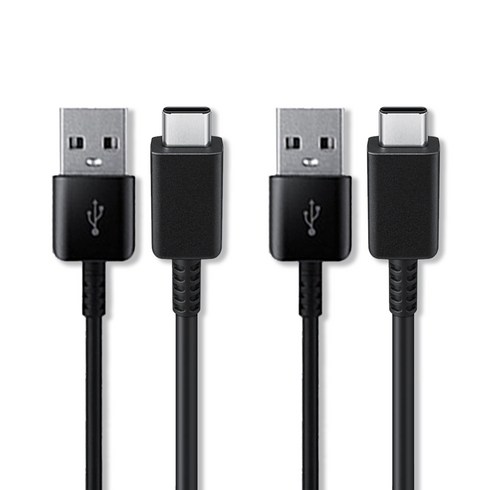 언박싱 삼성호환 USB C타입 고속 충전 케이블, 2m, 블랙, 2개