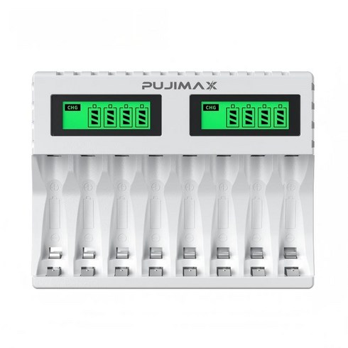 AA/AAA 1.2V 겸용 Ni-MH/Ni-Cd 급속충전기 충전배터리 1-8개 동시 충전기 MCU 스마트 제어 LCD 화면 잔량표시 충전기 LCD006, 1개