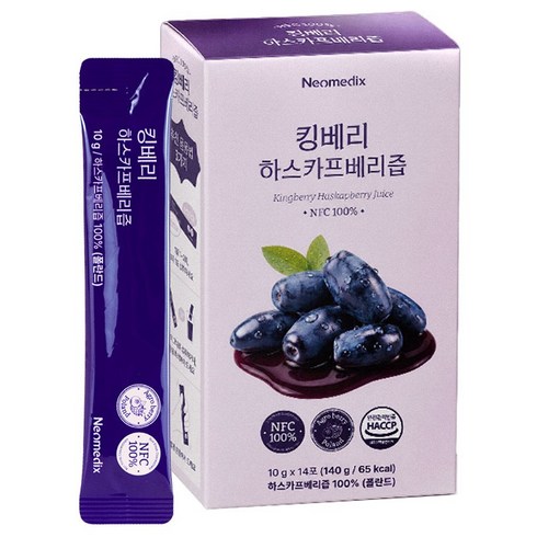 킹베리 하스카프베리 착즙 스틱 NFC 100% 폴란드산 건강즙, 1박스, 140g