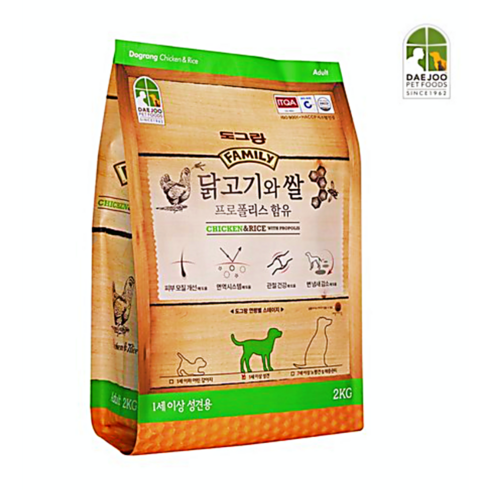 도그랑 어덜트 강아지 훼미리 건식사료, 곡물, 2kg, 1개