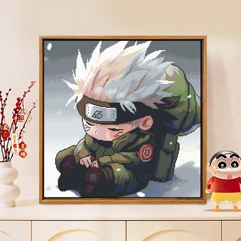 톰앤토미e 애니메이션 나루토 카카시 면실 실십자수 50*50 (액자 미포함), 하타케 카카시, 1개