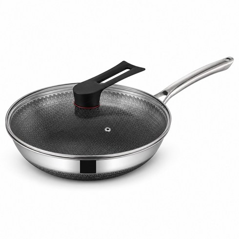 CookBuddy 316 스텐 웍 인덕션 가스레인지 겸용 뚜껑포함 3중 궁중팬, 1개, 34cm