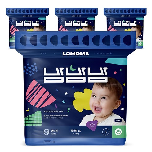 로맘스 밤밤밤 팬티형 기저귀, 특대형(XL), 88매