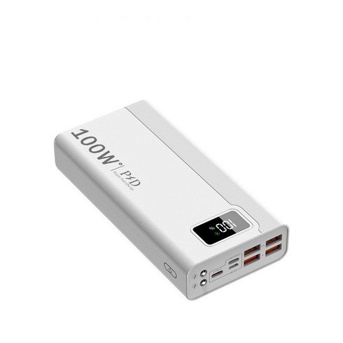 50000mAh 대용량 보조배터리 100W 초고속충전 외출 필수템, 흰색, T1432