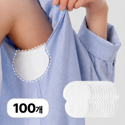 로멀리 일회용 겨드랑이 땀 흡수 패드, 100개