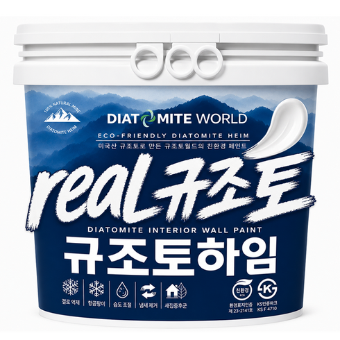 규조토하임 페인트타입 5Kg (색상선택) 곰팡이 결로방지페인트 벽지 친환경 천연 단열 베란다, 화이트, 1개