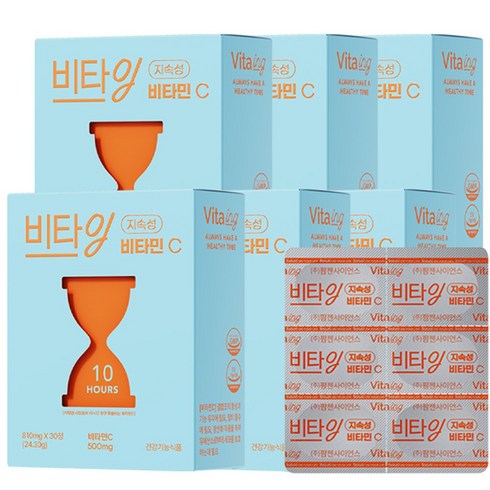 비타잉 지속성 비타민C 10시간 지속 메가도스 천연비타민 수험생 직장인 부모님 영양제 솔루티, 30정, 6개