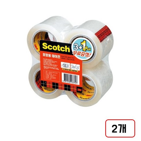 3M)포장용테이프(132/48mm*20m), 2개, (132R/투명/M324141/3+1)