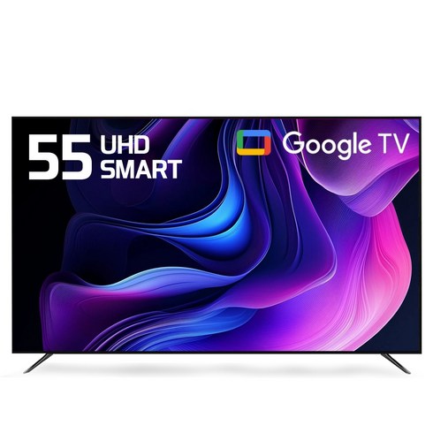 티브이지 구글 4K UHD 스마트TV 제로베젤 에너지효율1등급, 55인치, 55UHD SMART, 스탠드형, 고객직접설치