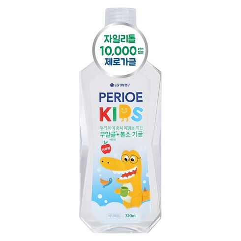 페리오 자일리톨10000 무알콜 제로 어린이 가글 사과향, 320ml, 1개
