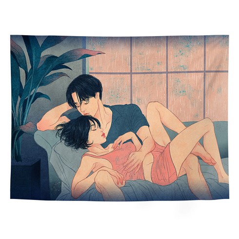 SKANDSALO 패브릭포스터 연인 커플 가리개 커튼 가림천 14종, GT303 + 가로 200 X 세로 150cm