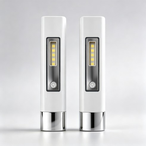 Keebright 충전식 LED 손전등 고휘도 장거리 후레쉬 측면 LED 사이드라이트 휴대용 미니 랜턴 캠핑 등산 비상용, 2개, 그레이