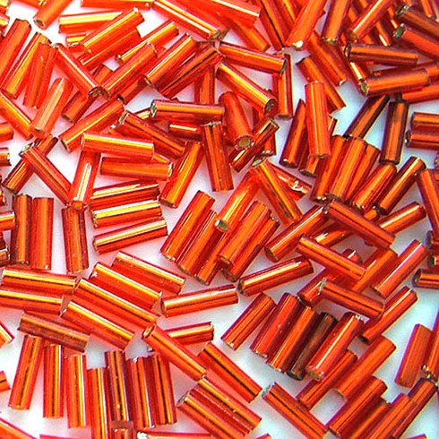 All 시드비즈 1.5 x 6mm 글래스 막대비즈 한팩 100g 컬러선택, 레드, 1세트