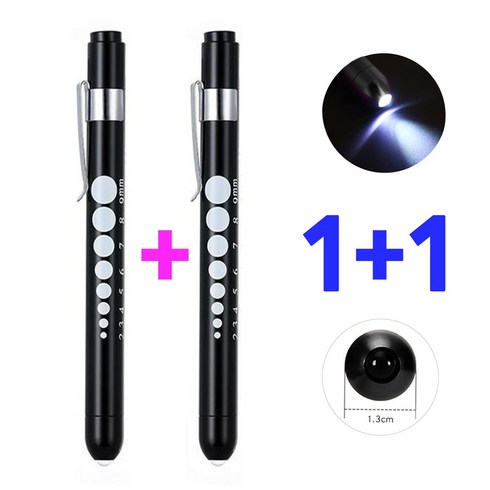 동공펜 모음 LED 라이트펜 간호사 군인 군대 훈련소 불빛 후레쉬 볼펜, 1개, 블랙_블랙 모음