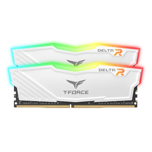 팀그룹 T-Force DDR4-3200 CL16 Delta RGB 화이트 가넷 데스크탑 램 8GB x 2p, 1개