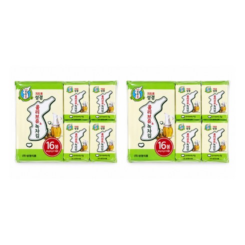 지도표 성경 올리브유&녹차 도시락김 4g*16봉, 2개, 64g, 올리브유녹차