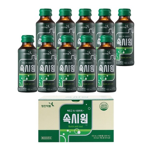 영진약품 속시원 식후 케어 소화 음료 상쾌한 컨디션 관리, 10개, 100ml