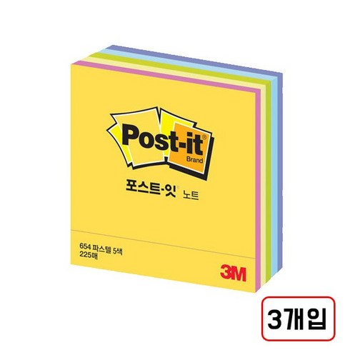 3M)포스트잇(CT) 3개입, CT-33 파스텔/M328210, 225매
