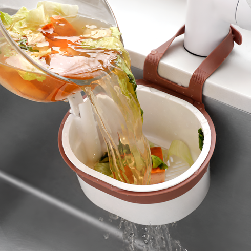 주엘리 싱크대거름망 음식물 원터치 분리 거치대, 1개, 화이트