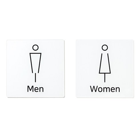 [1분설치] 스튜디오투명 화장실 표지판, MEN WOMEN
