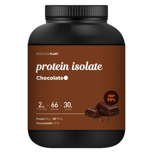 베네틴 플랜트 프로틴 단백질 쉐이크 아이솔레이트 초코맛, 1개, 2kg