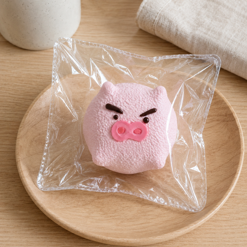 Softie 소프티 분홍 돼지 실리콘 스퀴시 말랑이 촉감 장난감 스트레스 해소, 1개, 172g, Pink
