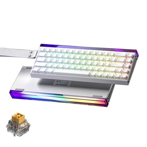 AULA HERO 68 HE 마그네틱 자석축 기계식 키보드 유선 8K 게이밍 키보드, RGB lighting box wired, white lighthouse, 라이트닝 자석축